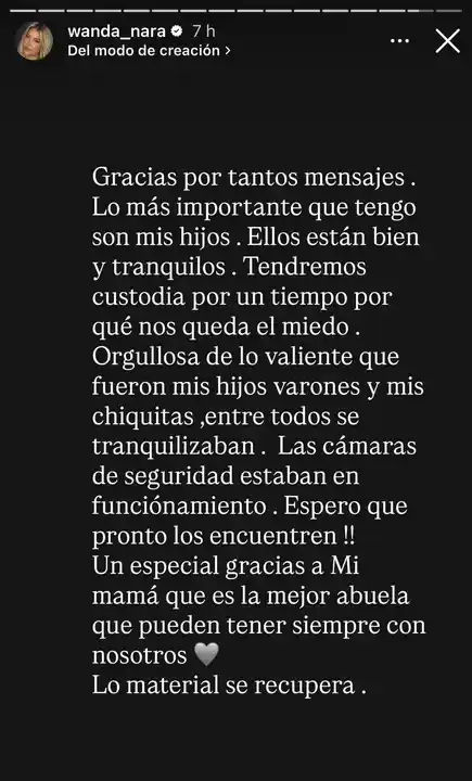 El comunicado de Wanda Nara. - 1