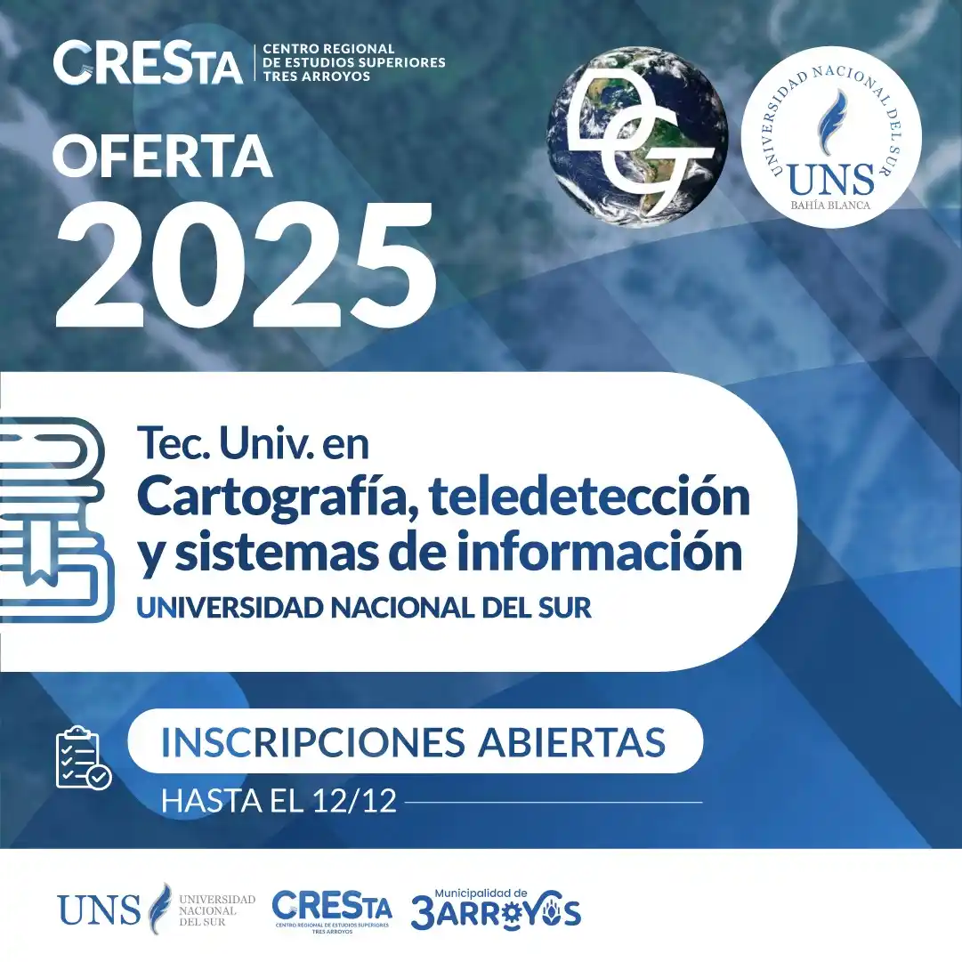 CRESTA: mañana termina el periodo de inscripción para la Tecnicatura en Cartografía