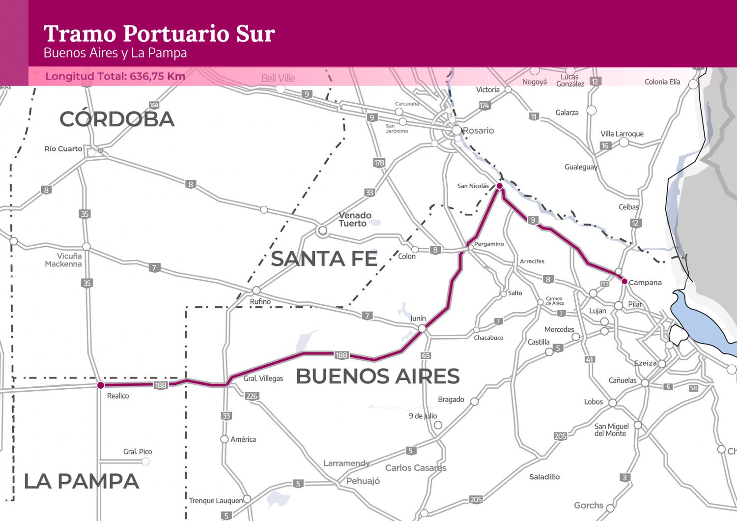 Concesión rutas Tramo Portuario Sur
