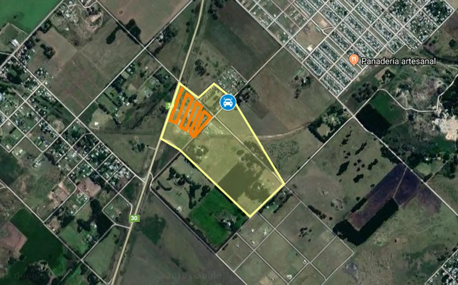 El mapa de la zona que la Policía está rastrillando para dar con Bustamante