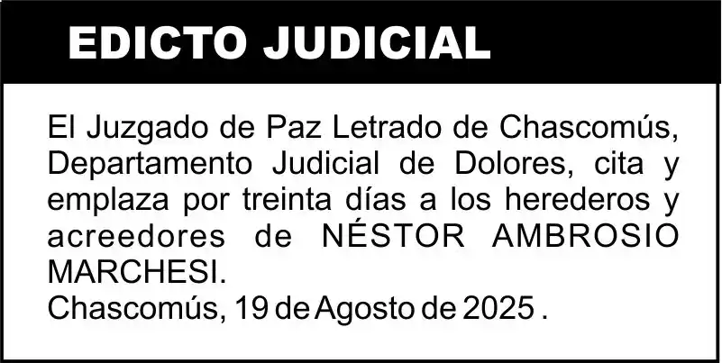 MARCHESI, NESTOR AMBROSIO S/SUCESION AB-INTESTATO