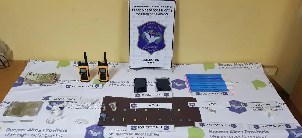 Junín y San Miguel: Detuvieron a cuatro personas con más de 200 pastillas de éxtasis y 24 mil pesos