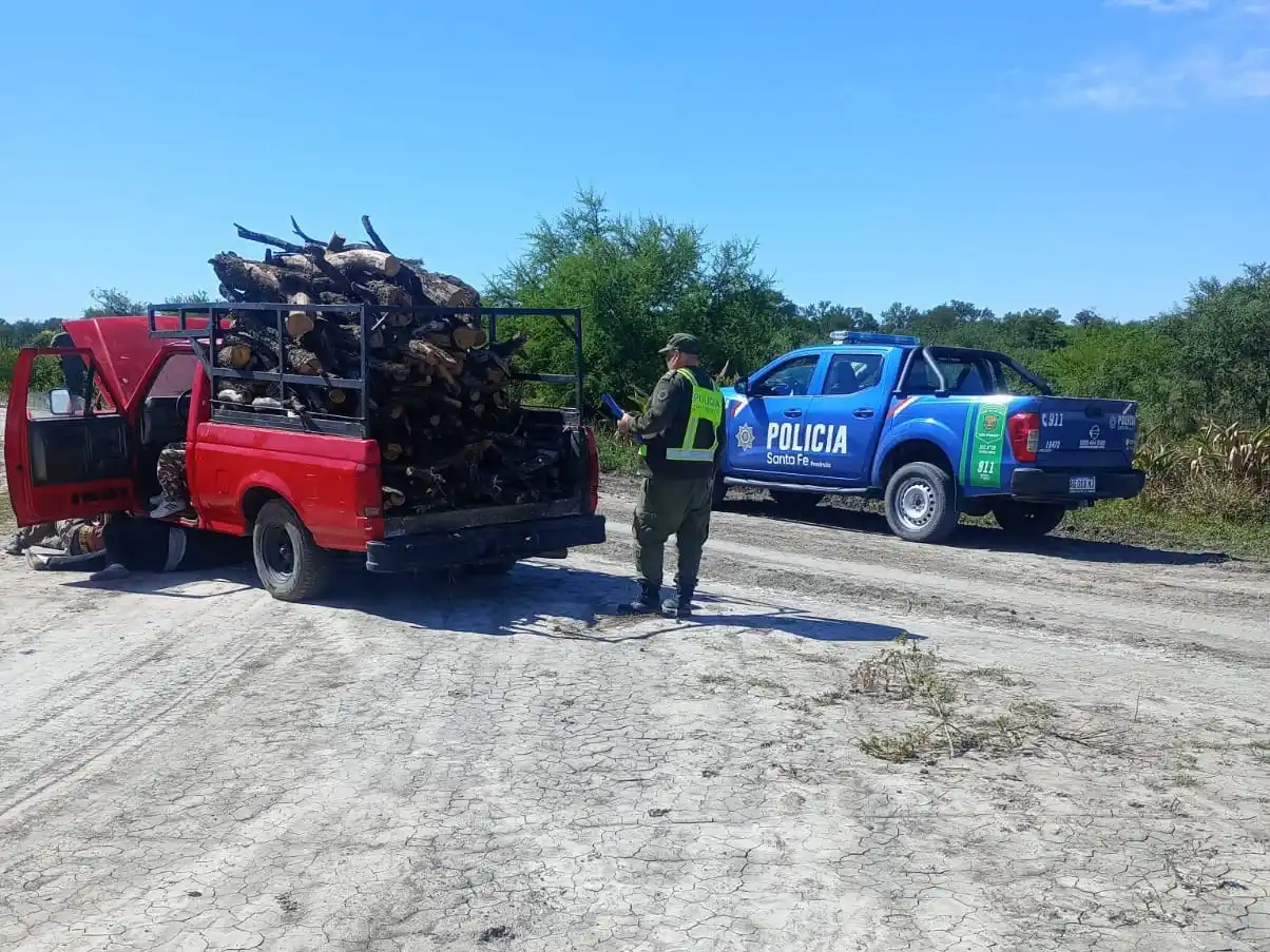 Interceptaron una camioneta que trasladaba más de 1.300 kilos de leña seca