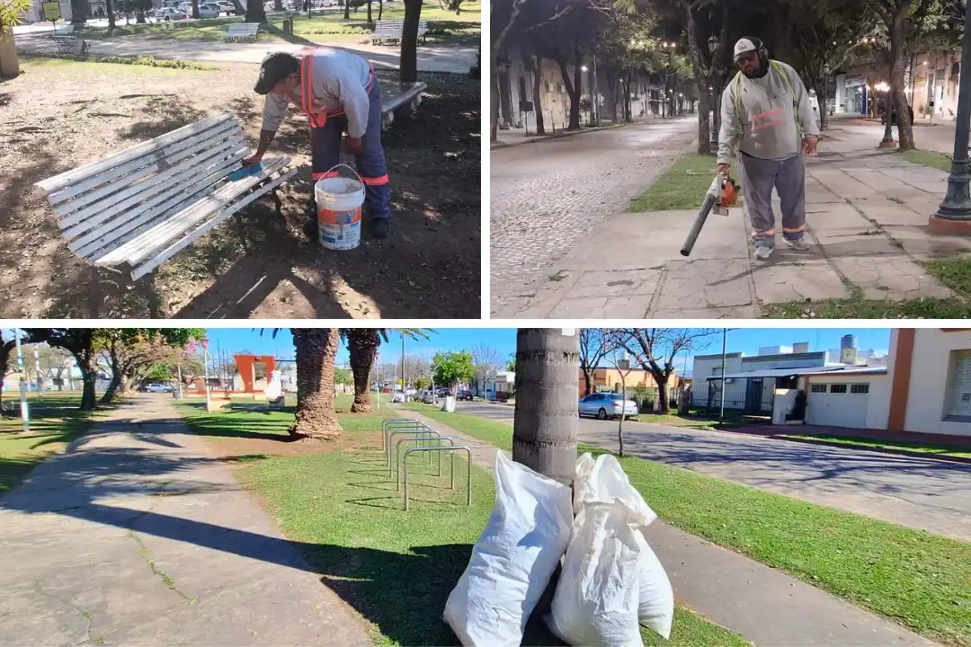 Tareas de limpieza y mantenimiento de calles de la ciudad en la previa de los 21k