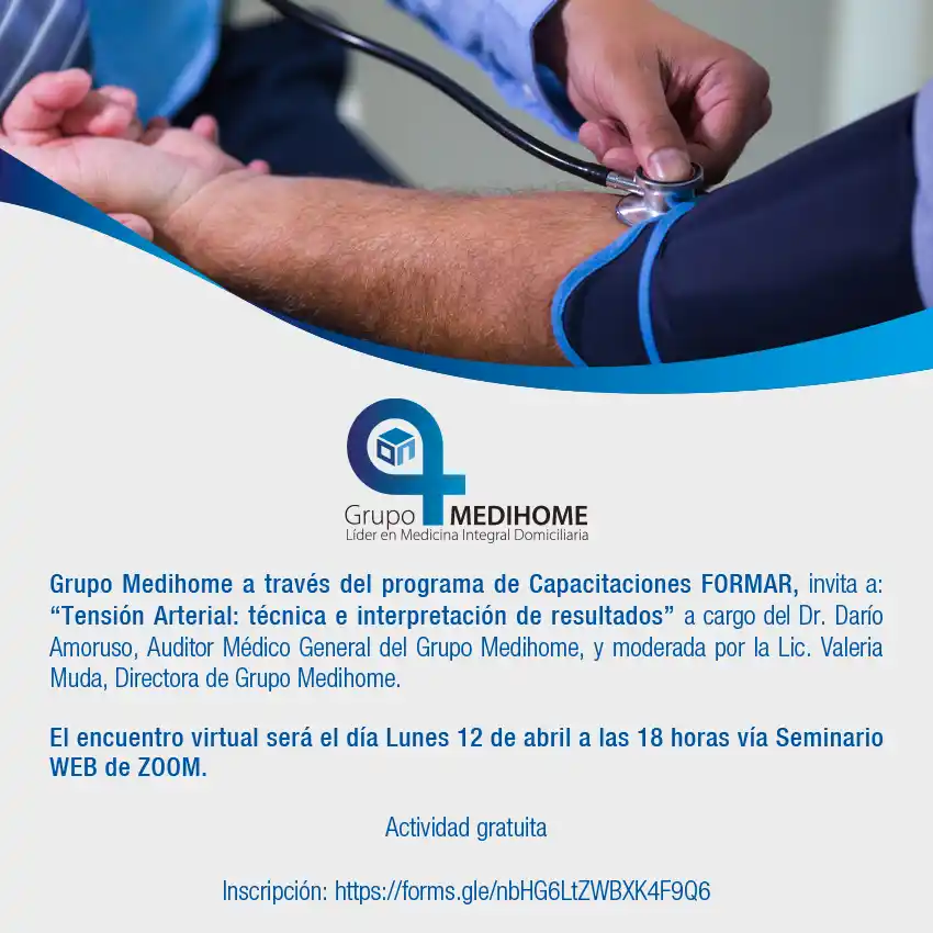 Medihome convoca a una charla gratuita online sobre hipertensión