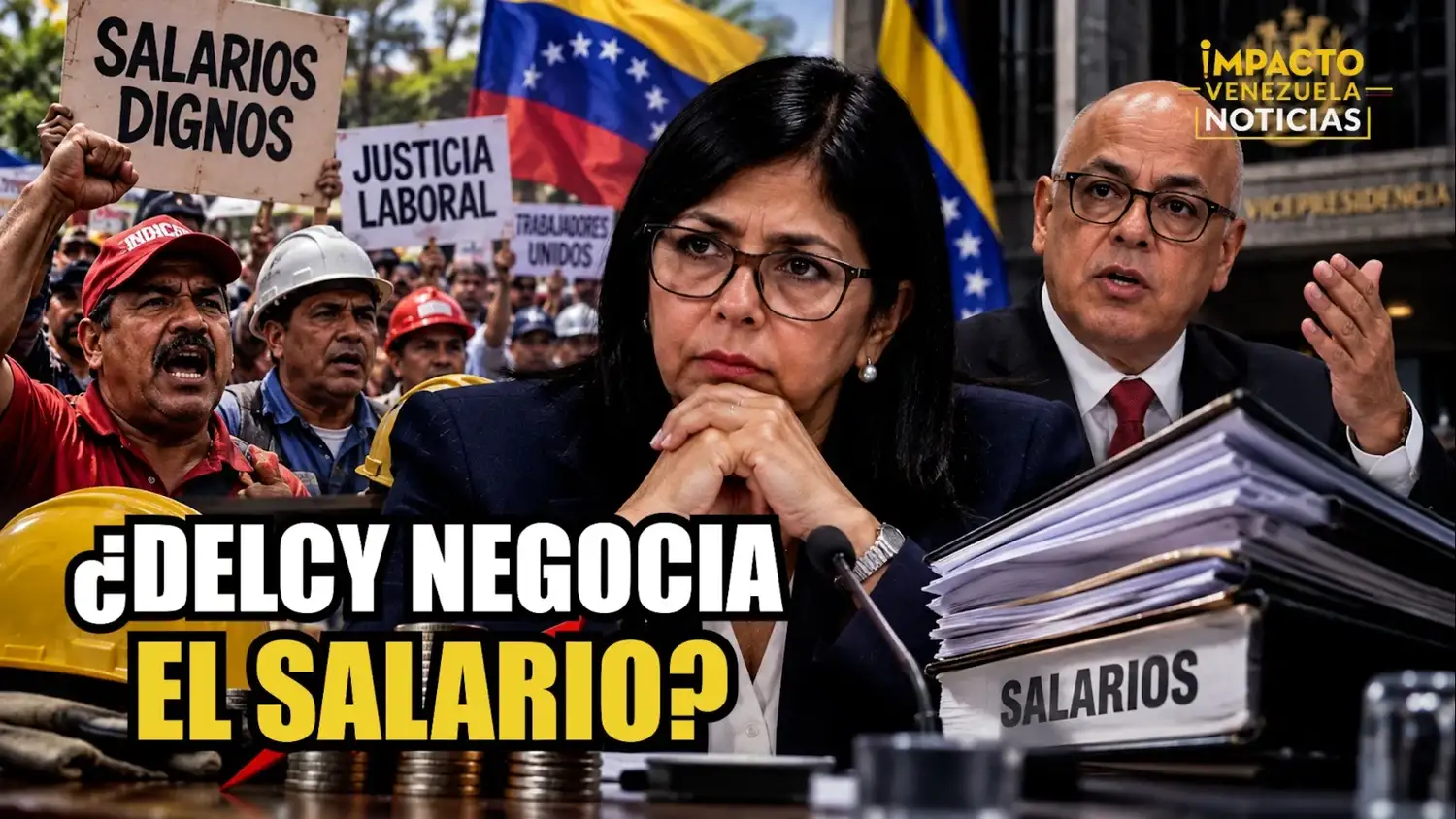 ¿AL FIN VIENE UN AUMENTO SALARIAL?: Delcy Rodríguez negocia con sindicatos y empresarios tras 4 años de congelación