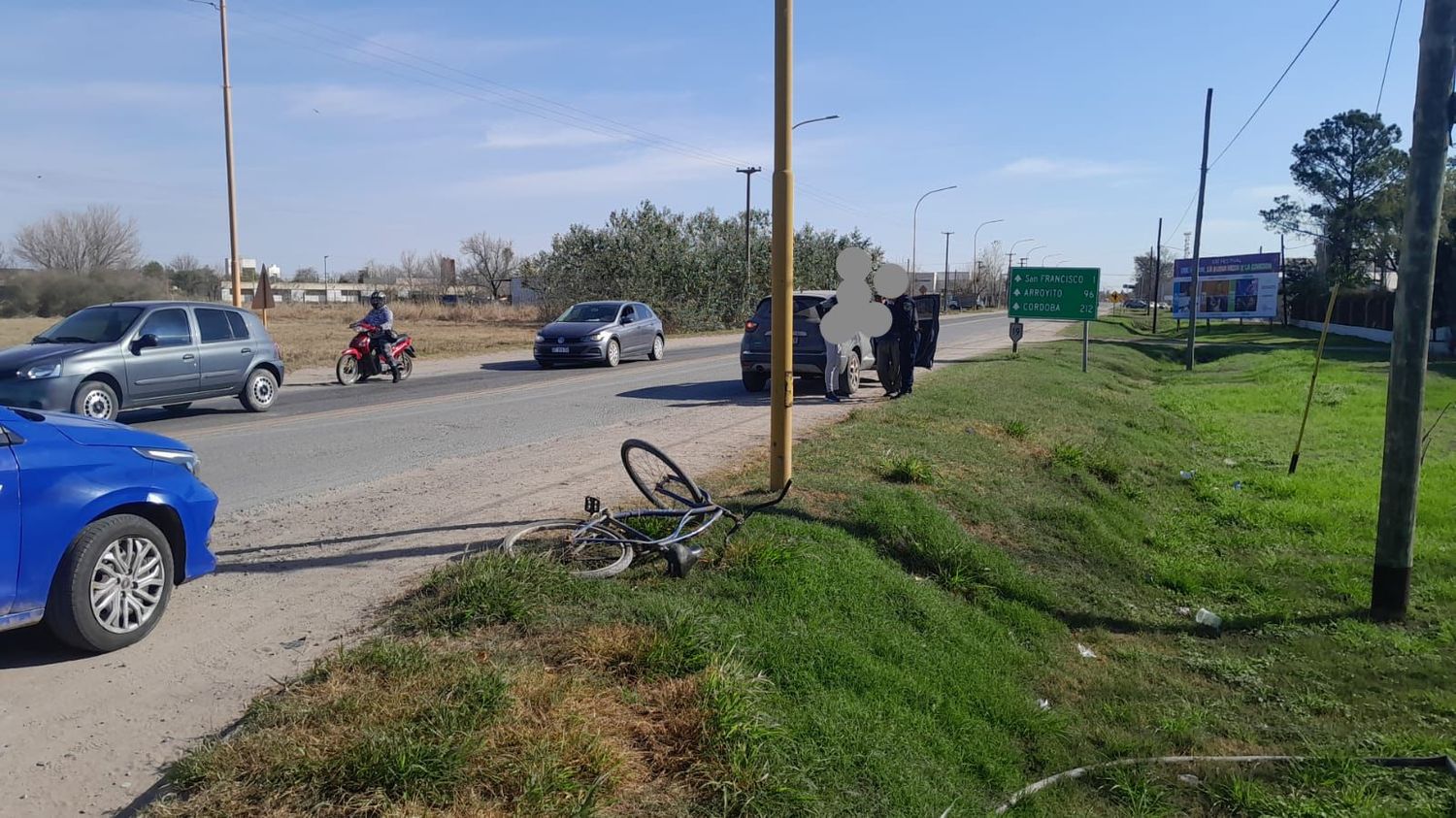 Un ciclista sufrió una fractura tras accidente