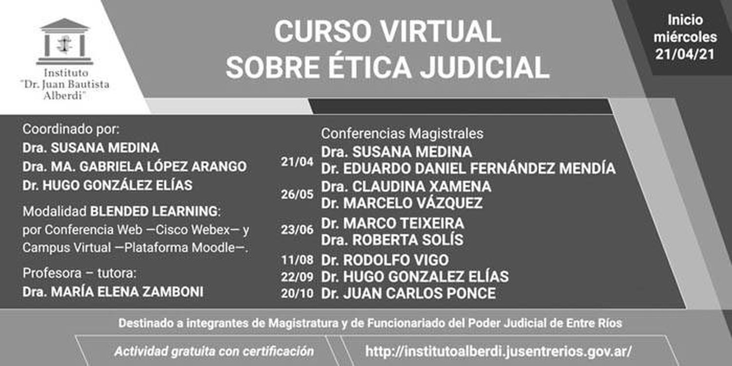 Curso virtual sobre  ética judicial