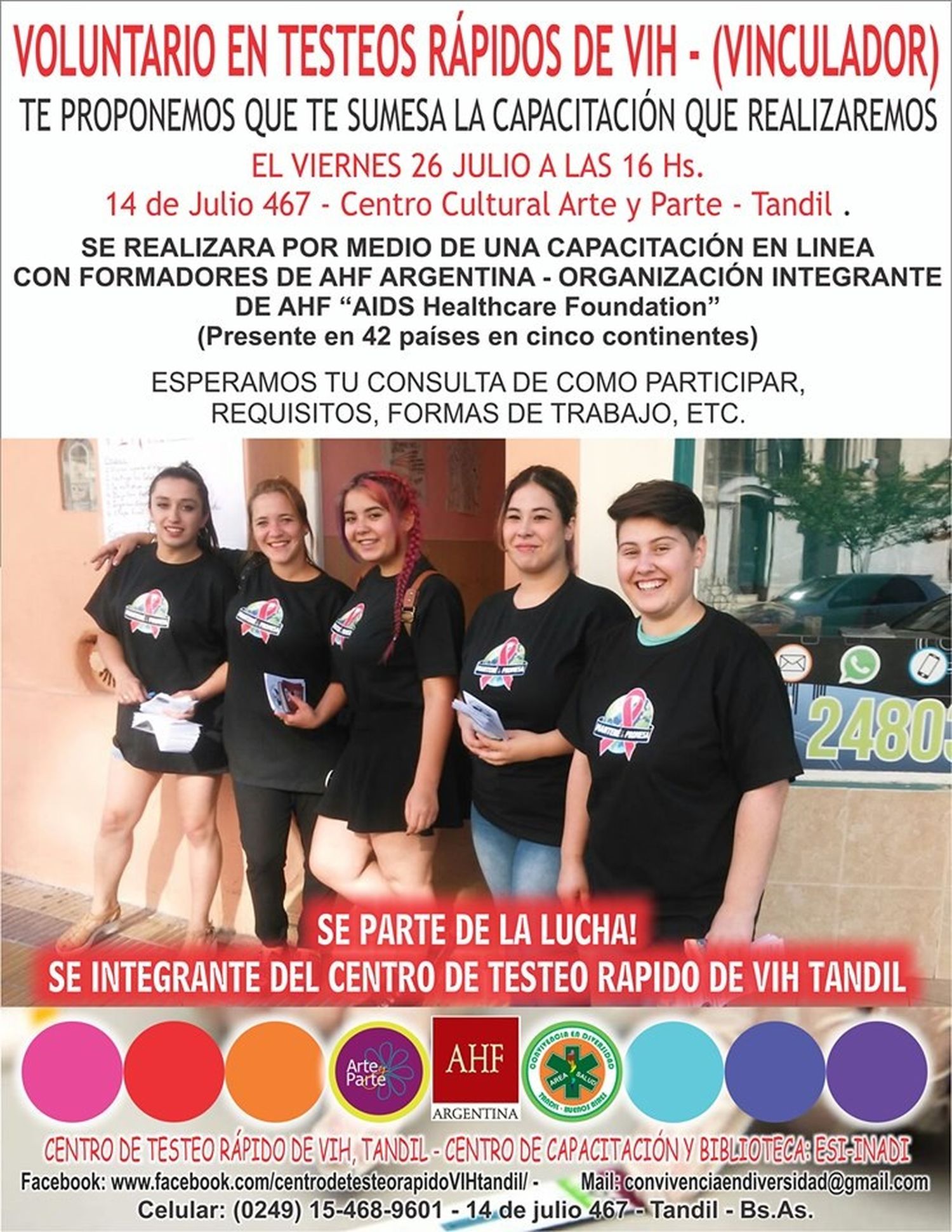 Convivencia en Diversidad incorpora vinculadores para testeos de VIH