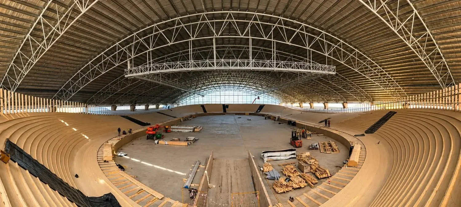 Así avanza la obra del velódromo cubierto.