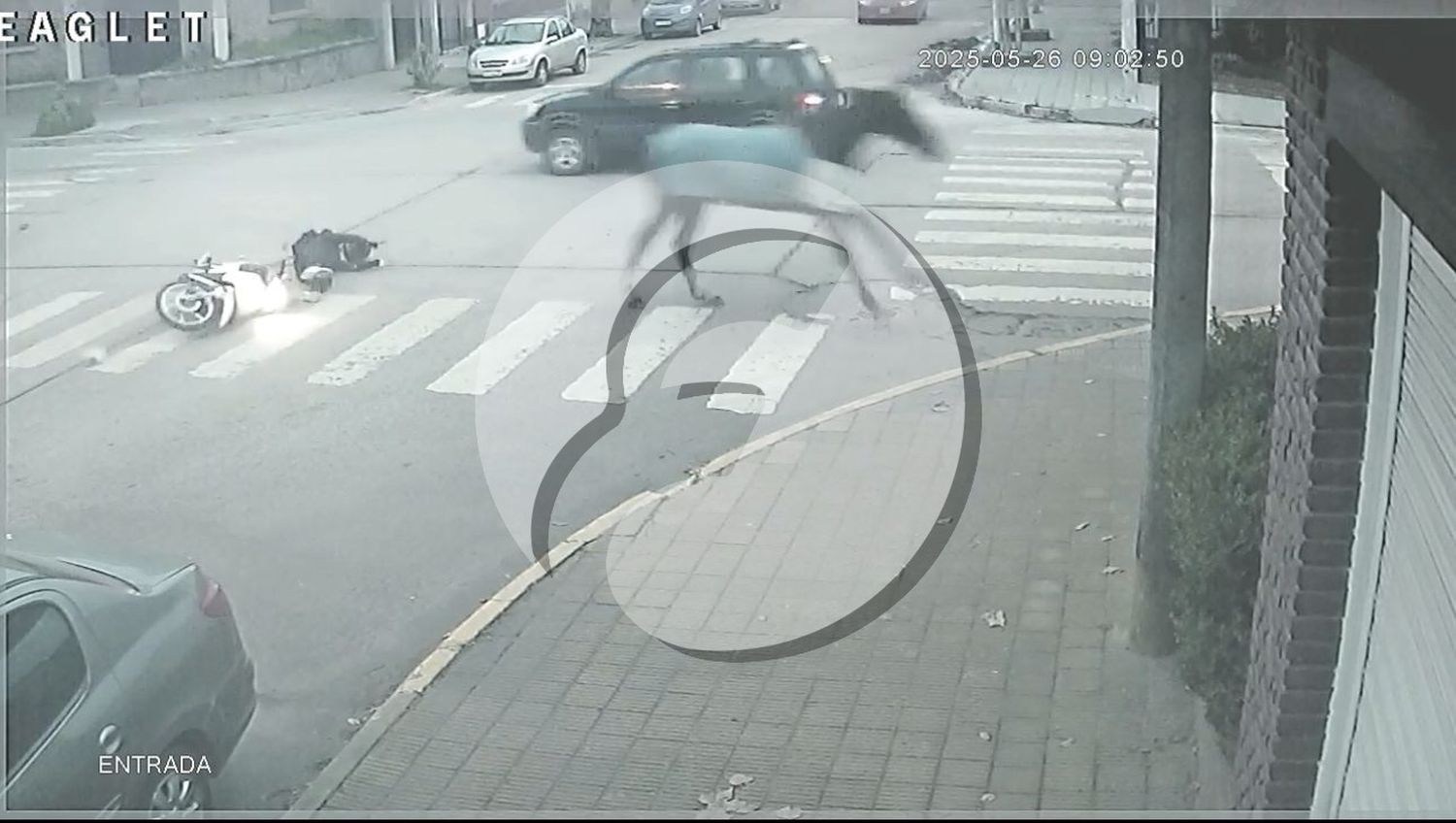 Captura de video del momento del accidente