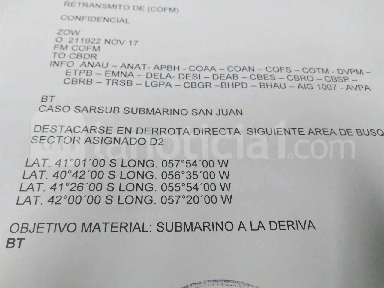 ARA San Juan: El audio y la documentación con pistas sobre la ubicación del submarino 