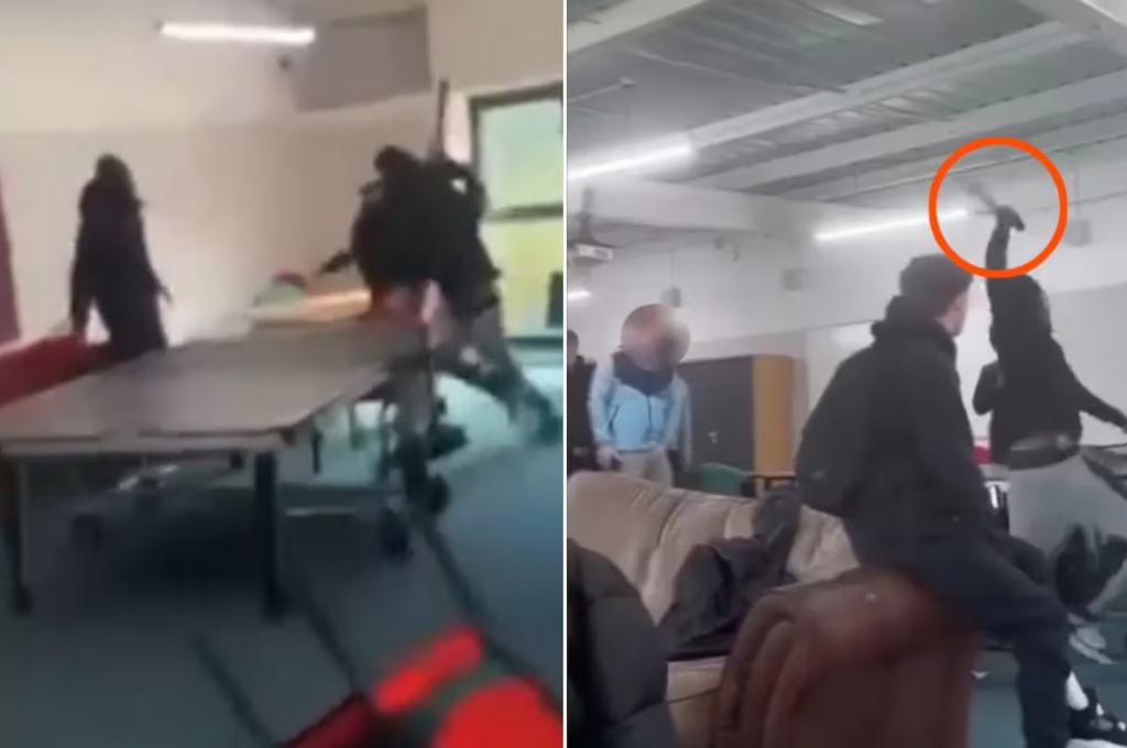 El adolescente blandió el arma blanca varias veces en contra de sus compañeros (Foto: gentileza The Sun)