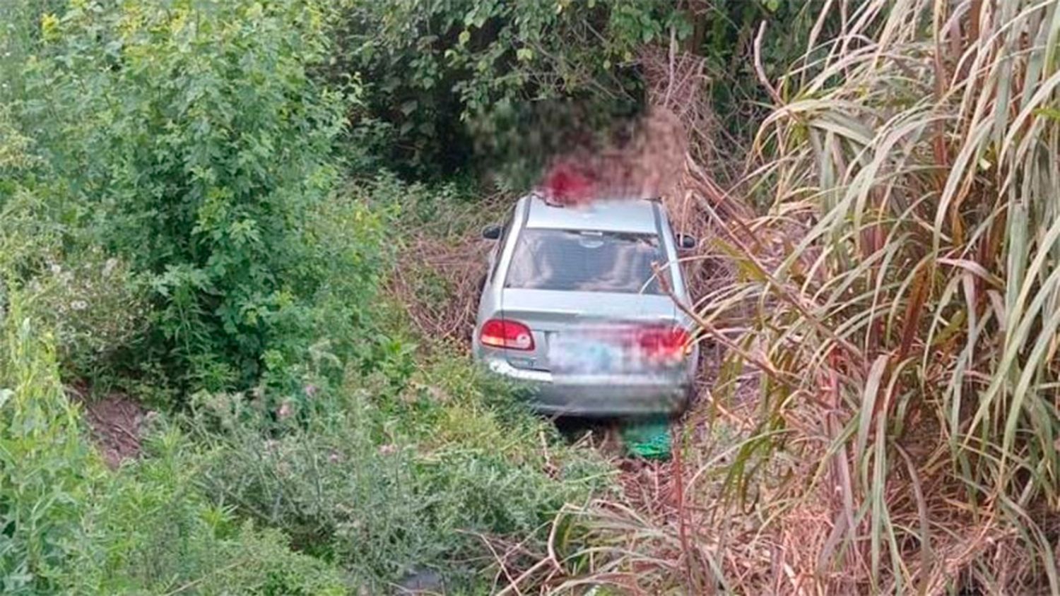 Una mujer perdió el control de su auto, despistó y terminó entre los pastizales