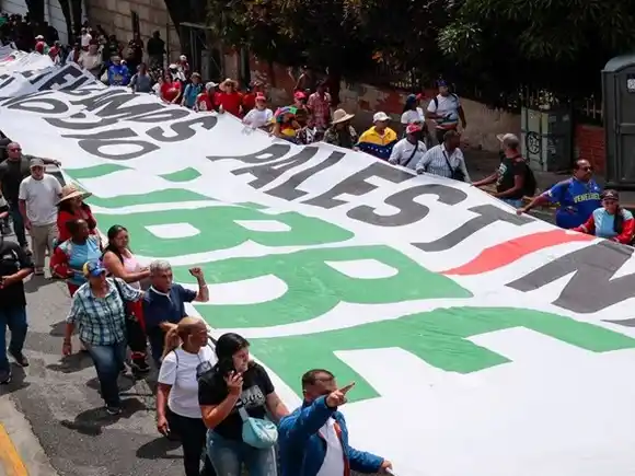 Oficialistas marcharon para condenar "el genocidio en Palestina"