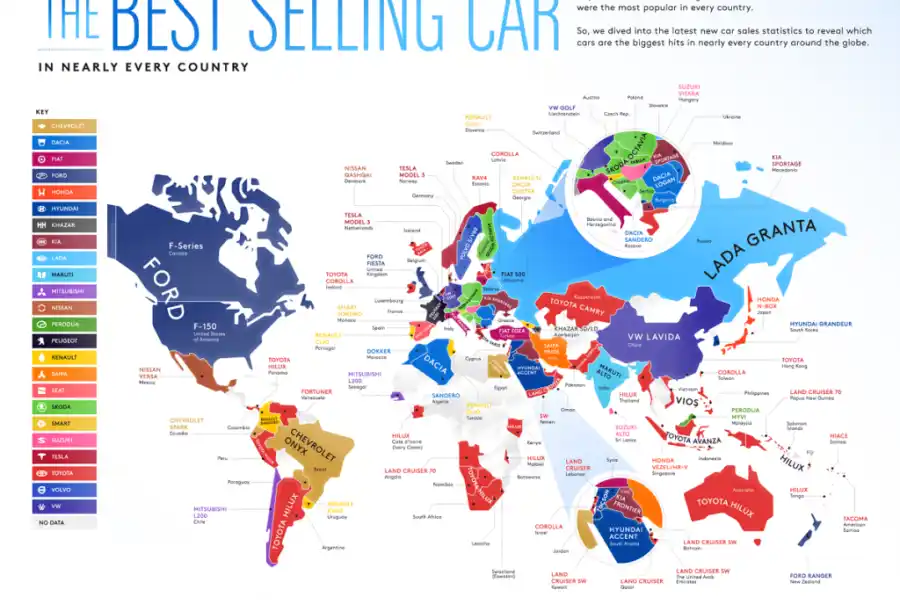 Los vehículos más vendidos en el mundo