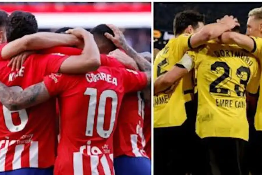 Con argentinos, el Atletico de Madrid enfrenta al Borussia Dortmund