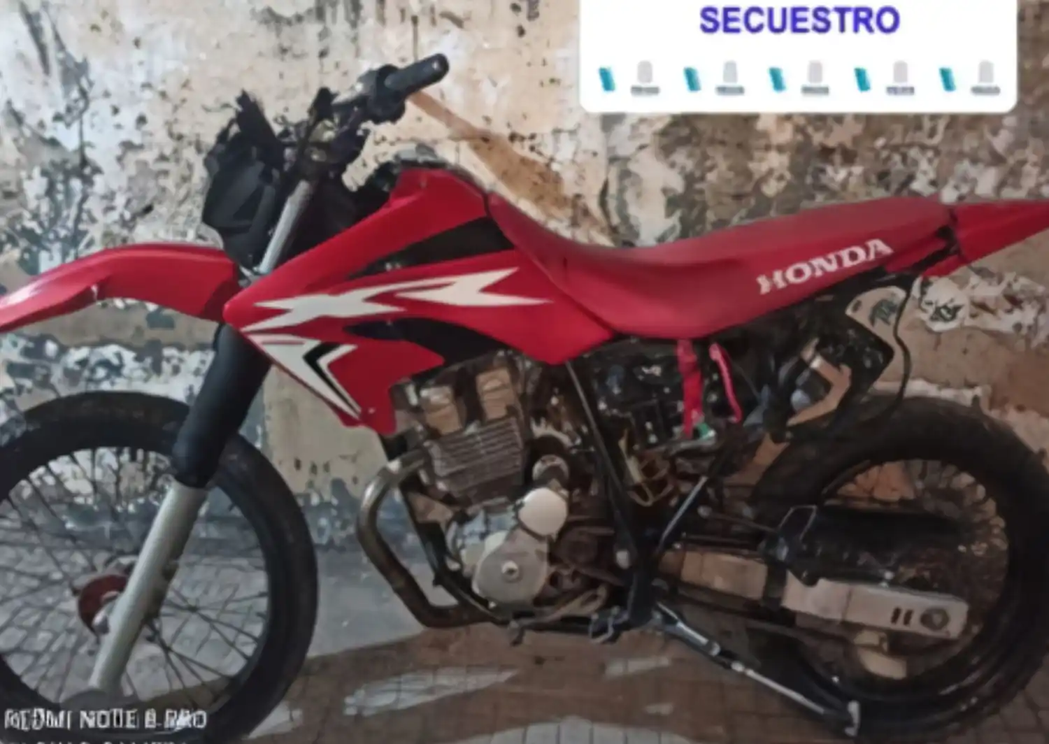 motocicleta secuestrada
