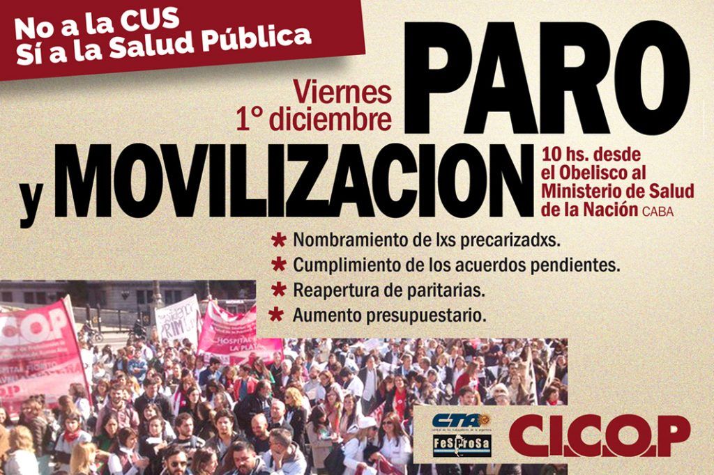 Médicos bonaerenses volverán a parar el 1º de diciembre en rechazo al plan de Cobertura Universal