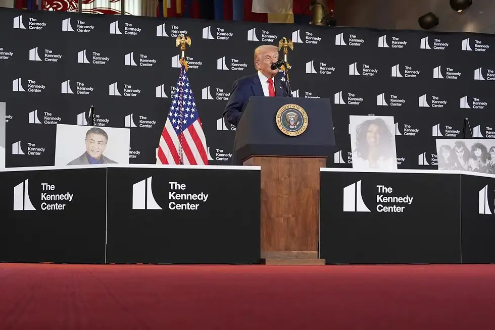 Trump, en el centro Kennedy de Washington.