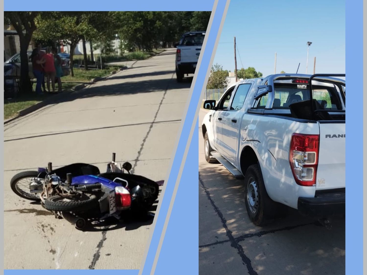 Falleció una motociclista de 61 años tras chocar de atrás a una Ford Ranger