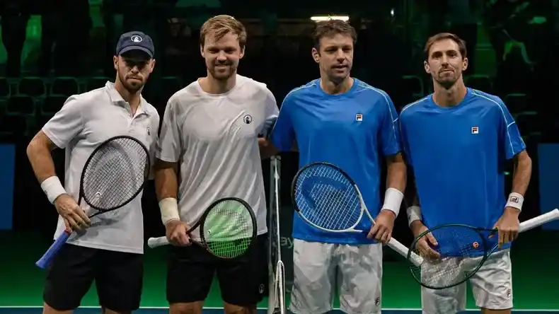 La dupla argentina no pudo con sus pares alemanes.  Foto: Prensa Copa Davis