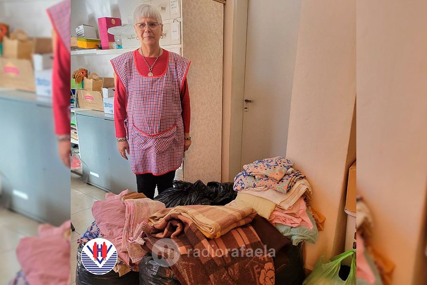 Donación de ropa, frazadas y sábanas recibidas en el Voluntariado