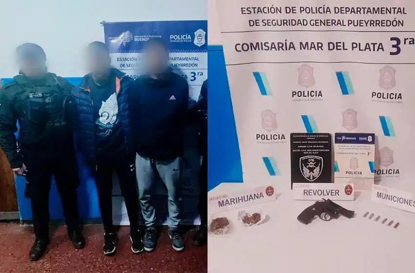 Detienen a motochorros armados y con droga