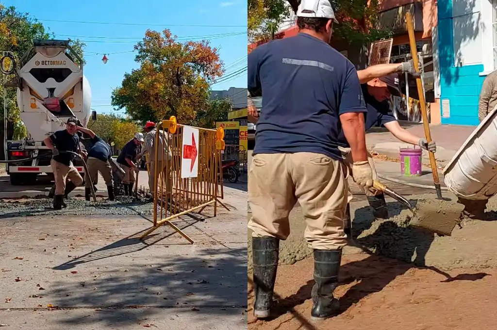 Avanza el Plan de Bacheo de Hormigón en calle Italia de la ciudad de Sunchales