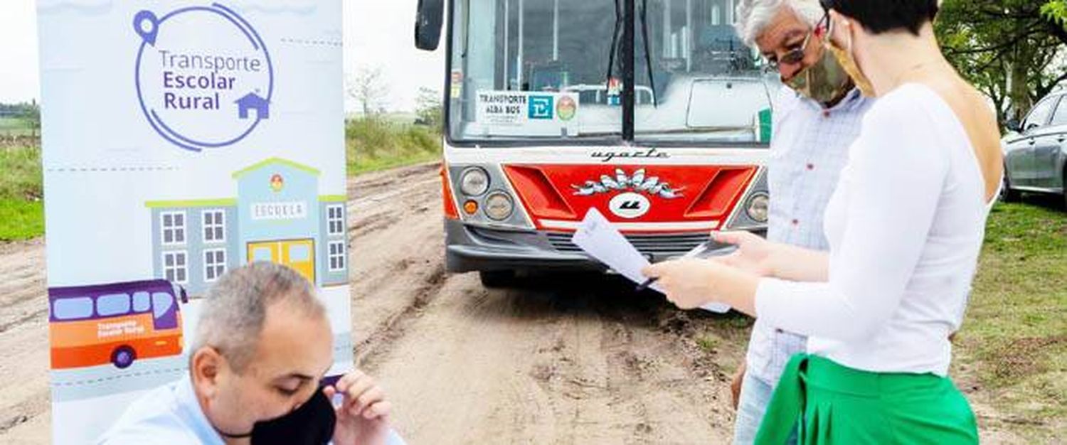 El Becario verificó el  cumplimiento de los protocolos en el transporte escolar rural