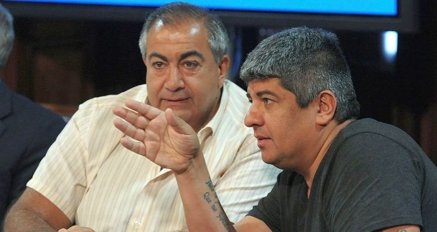 Héctor Daer y Pablo "Salvaje" Moyano, cabezas visibles de la conducción sindical en Argentina. Junto a Carlos Acuña, componen el triunvirato de secretarios generales que lidera la CGT.