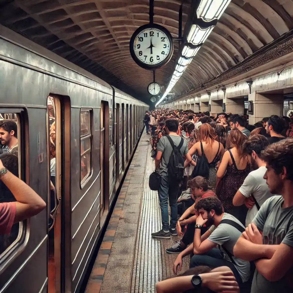 Subtes en Buenos Aires. Andenes atestados, formaciones viejas y falta de acción política.