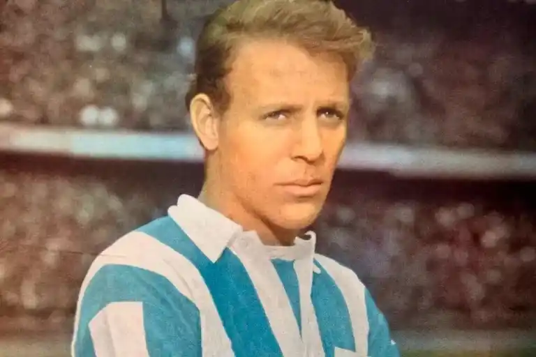 Federico Sacchi con la camiseta de Racing, donde fue campeón en 1961