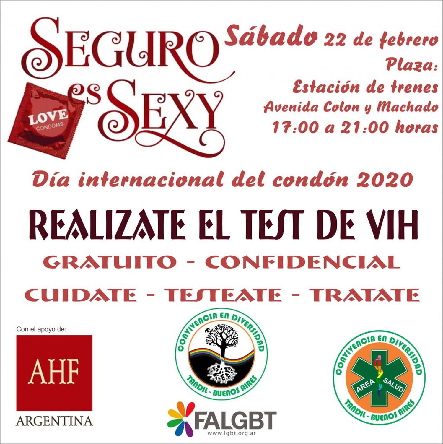 Realizarán esta tarde una jornada de testeo de VIH