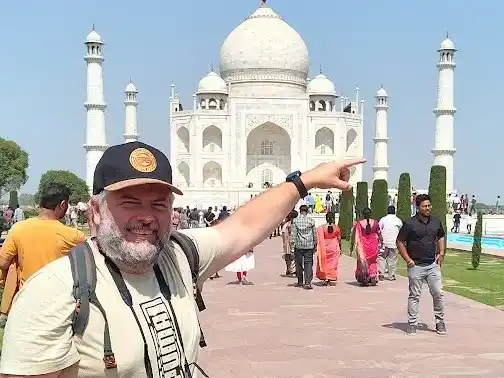 Diego Dalponte, el protagonista del Mano a mano, en el Taj Mahal.