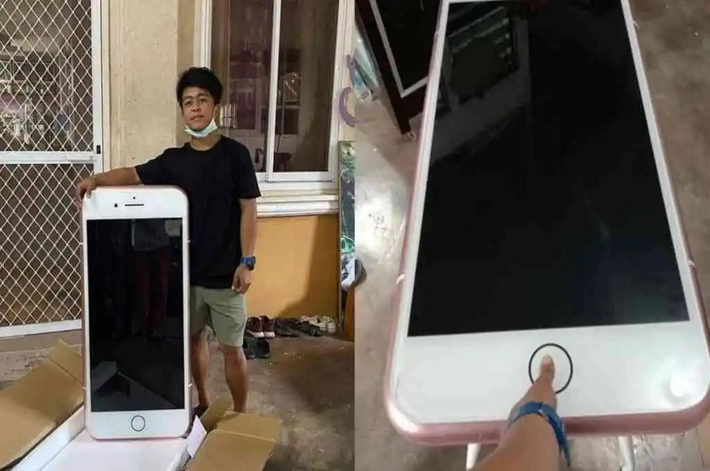 Compró un celular por internet pero recibió un escritorio con su forma