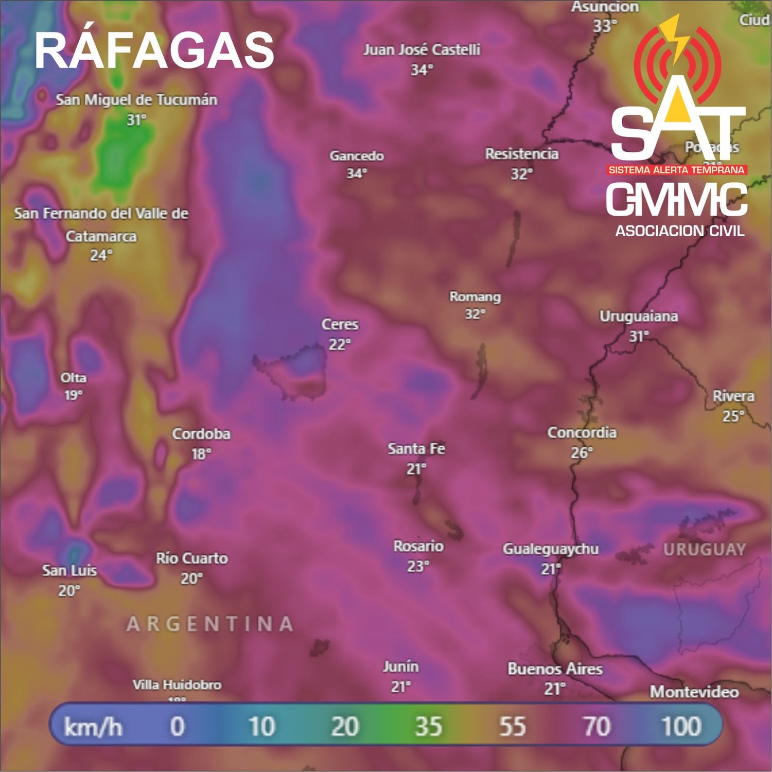 Se anuncian lluvias y tormentas para el lunes... y jueves con heladas