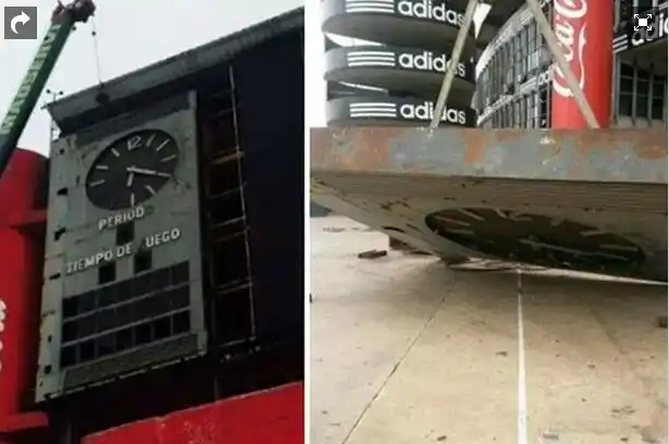 Se desmontó el reloj gigante de la cancha de River