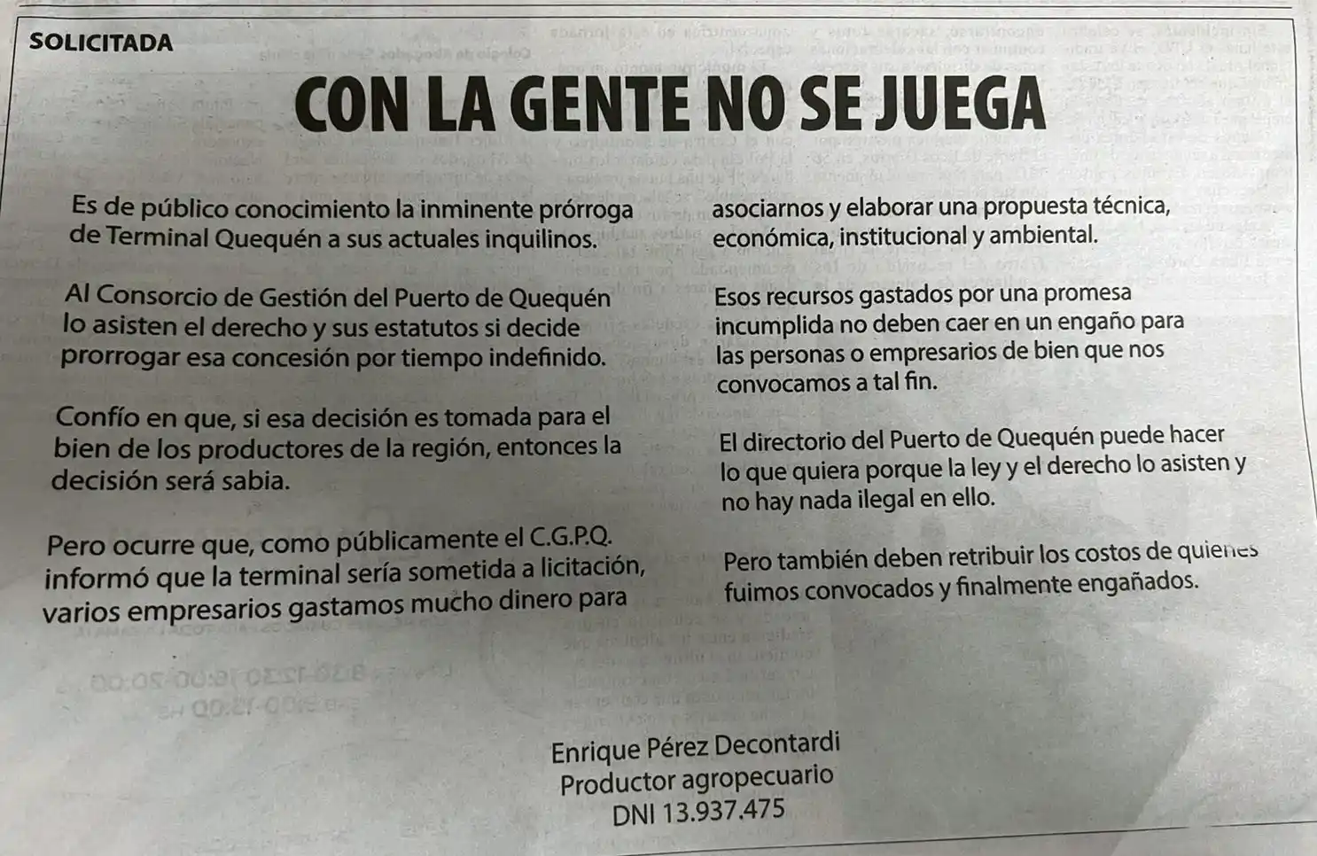 CON LA GENTE NO SE JUEGA