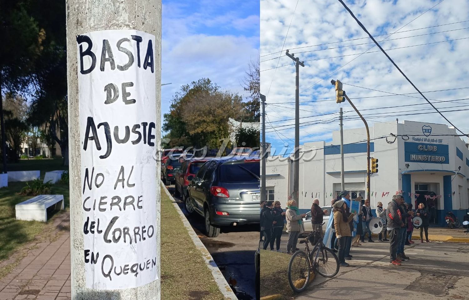 Manifestación afuera del Correo Argentino