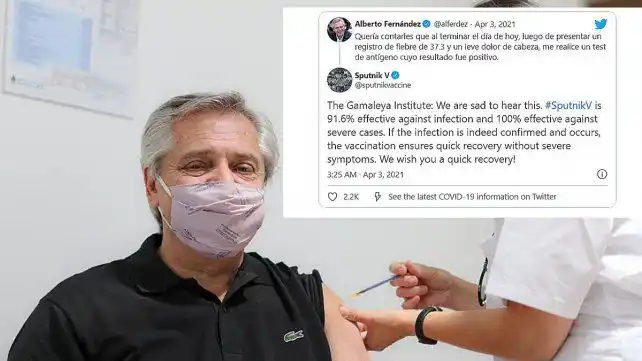 Vacuna Sputnik V sobre el contagio de Alberto Fernández