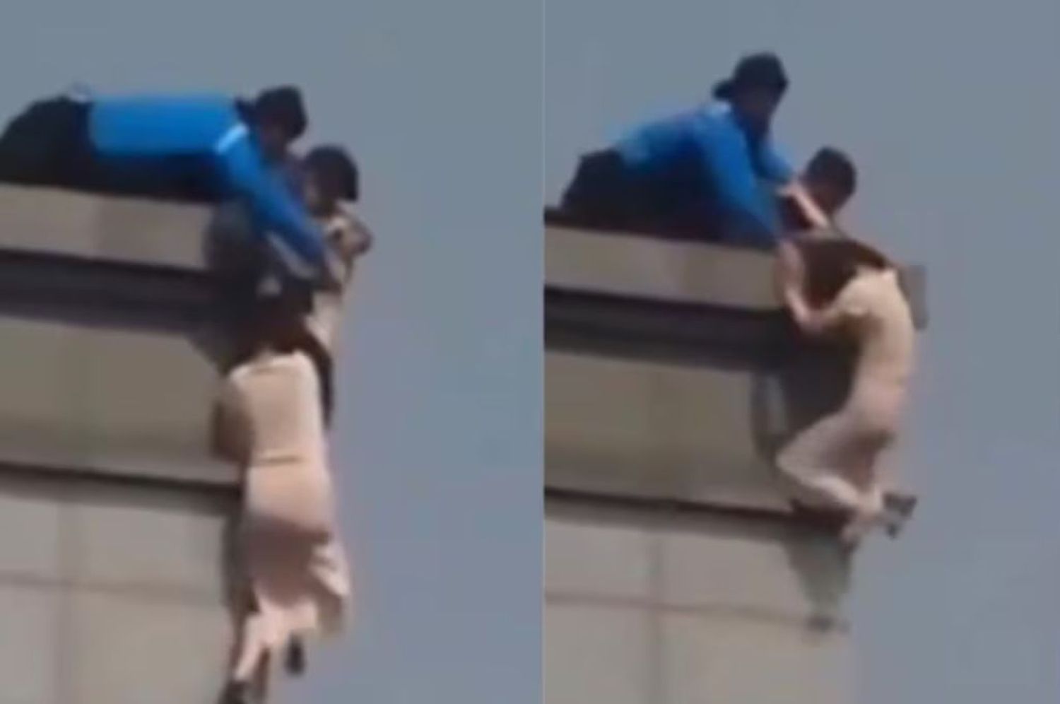 Heroico rescate en Seúl: policías salvaron a una  mujer que intentó tirarse desde un edificio de 20 pisos