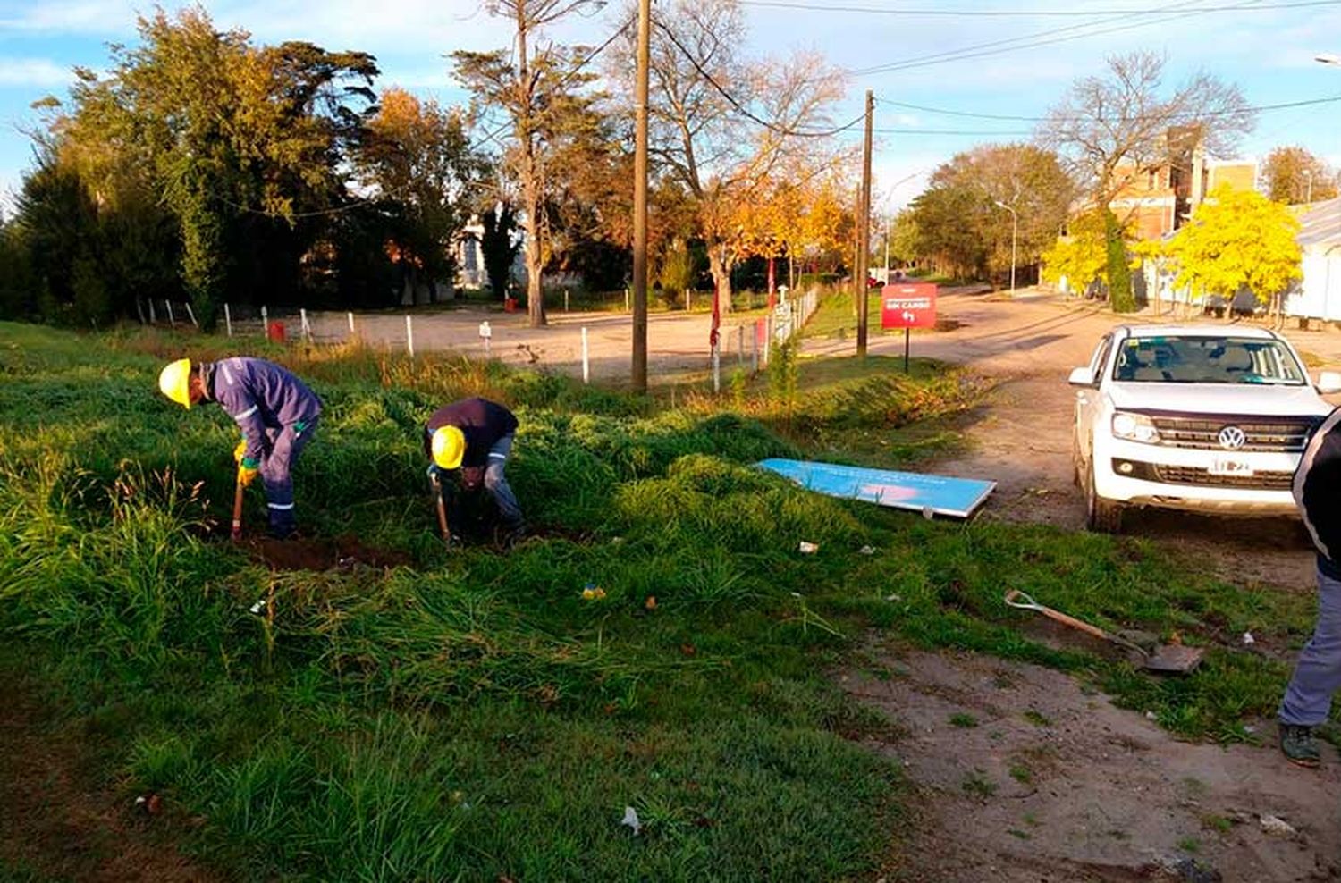 Comenzó la construcción de un pluvial en “López de Gomara”