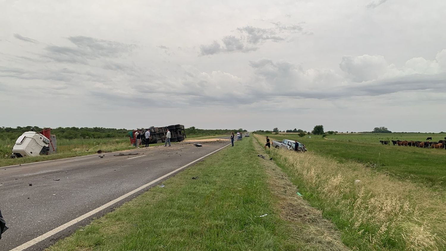 Tragedia en la Ruta 32: Fatal colisión entre camión y pickup