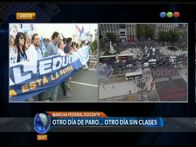 Masiva marcha de docentes a la Plaza de Mayo