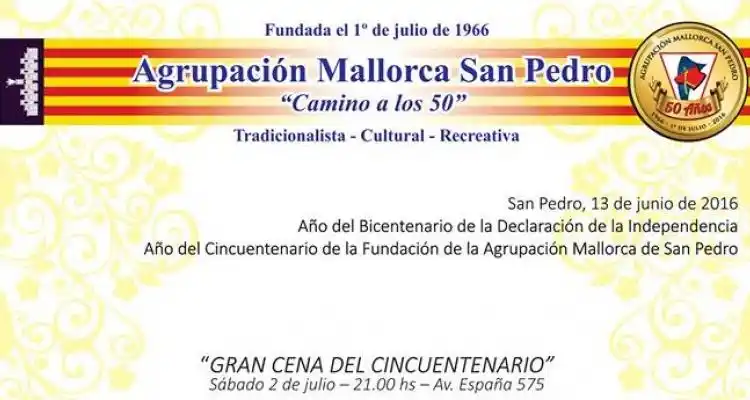 Cena por el 50º aniversario de la Agrupación Mallorca
