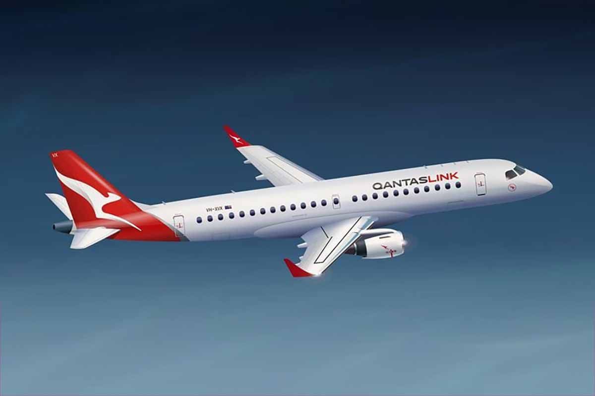 Qantas incorporará cuatro aviones Embraer E190 más a finales de año