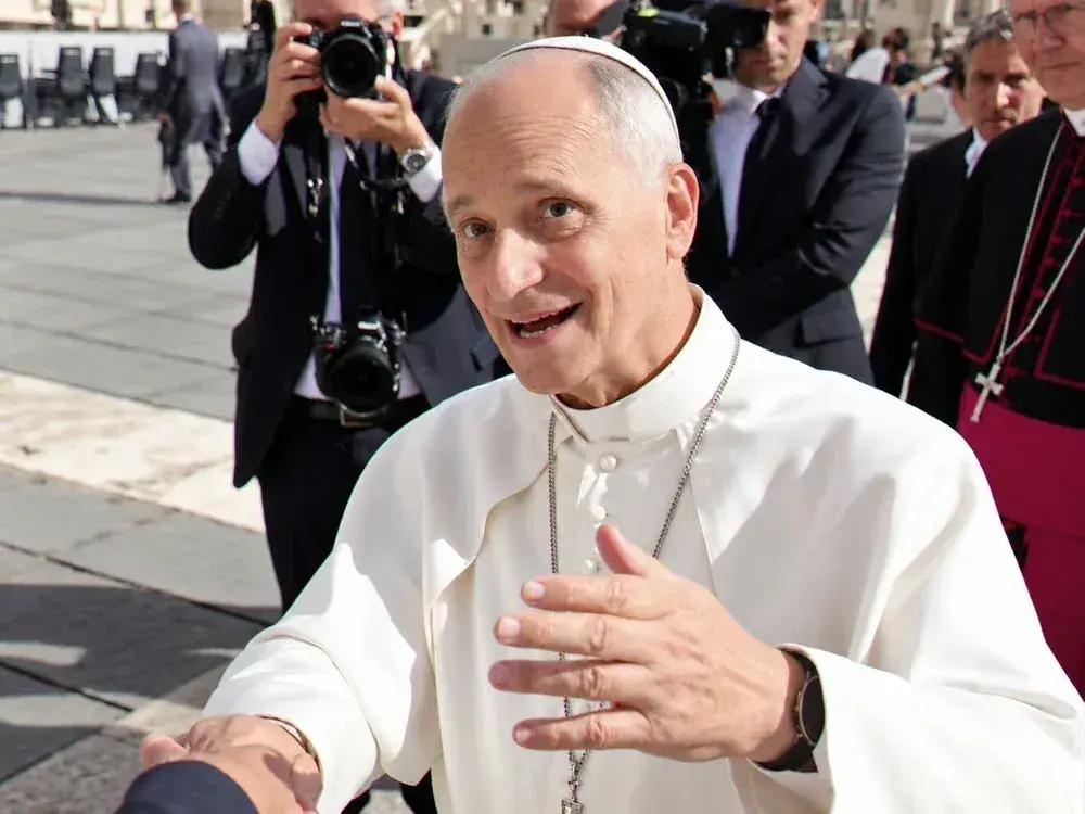 El papa León XIV en la audiencia general en el Vaticano.