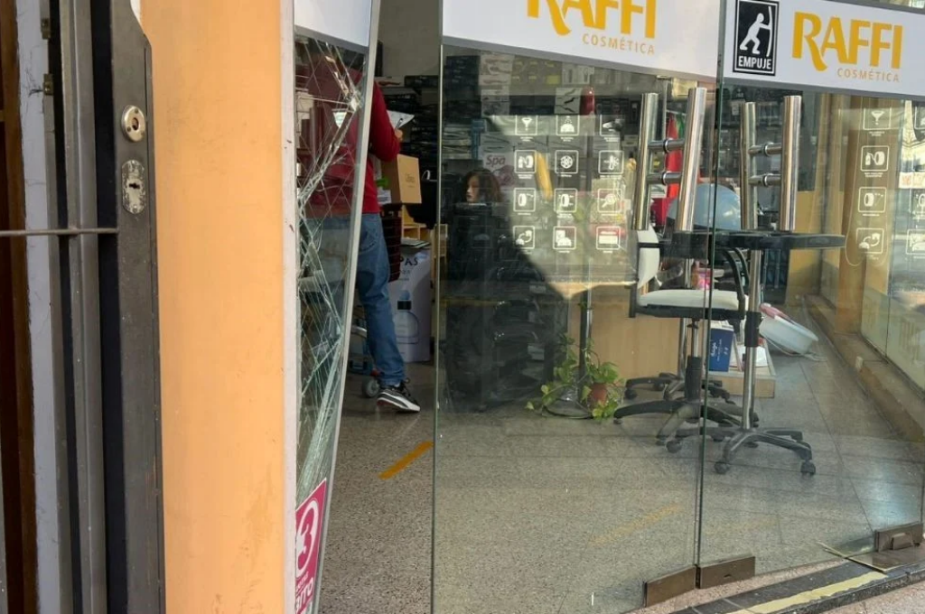 Vandalismo en un comercio céntrico: Foto: Guillermo Di Salvatore