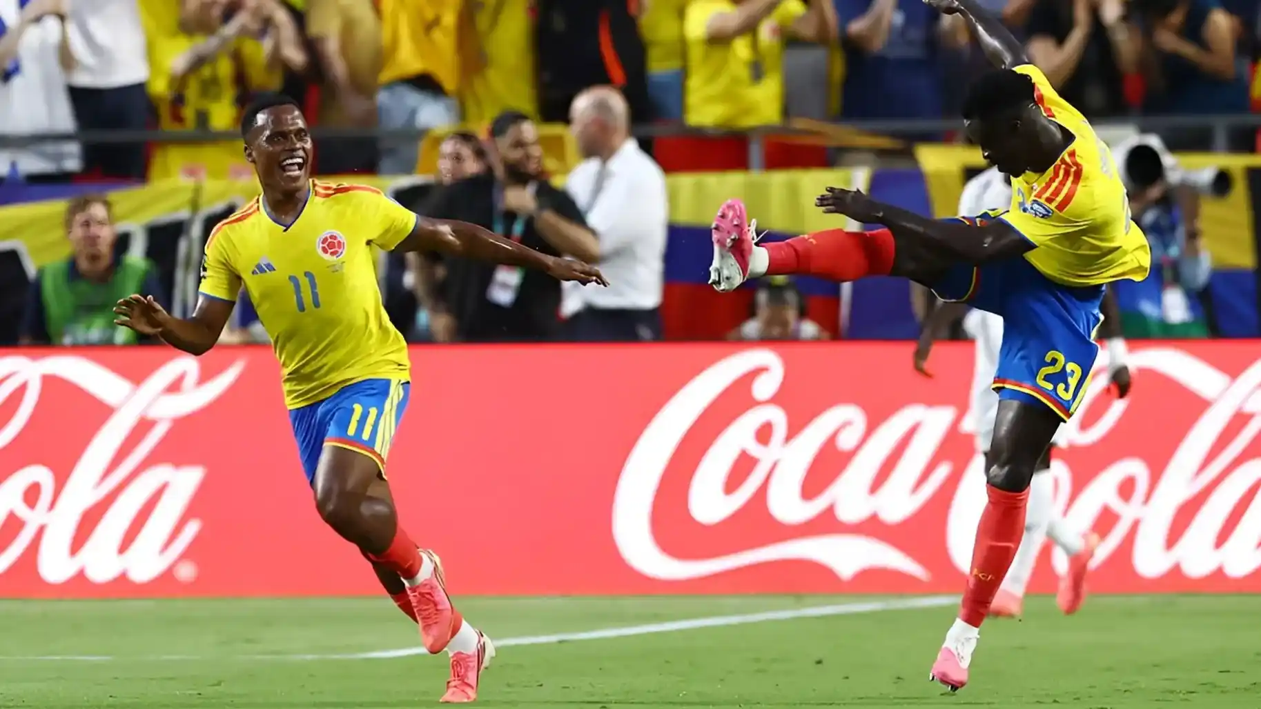 Jhon Arias, festeja el gol con el que Colombia derrotó a Ghana. Foto: Reuters